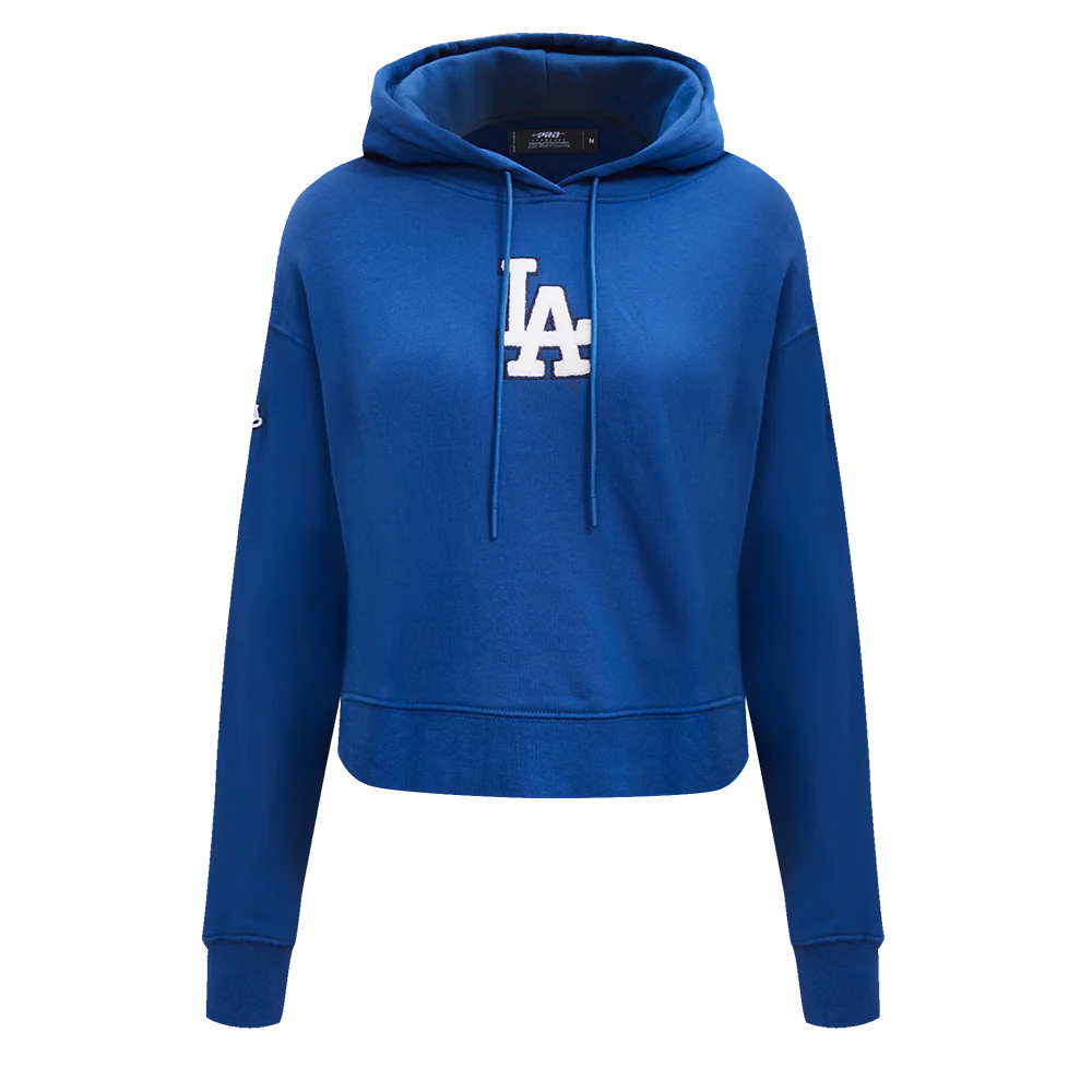 MLB LOS ANGELES DODGERS CLASSIC WOMEN'S CROPPED PULLOVER HOODIE