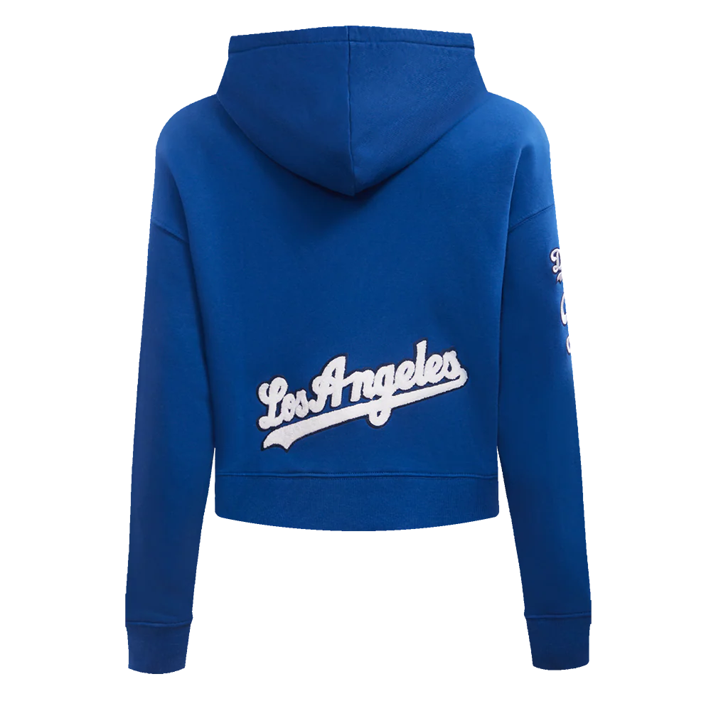 MLB LOS ANGELES DODGERS CLASSIC WOMEN'S CROPPED PULLOVER HOODIE