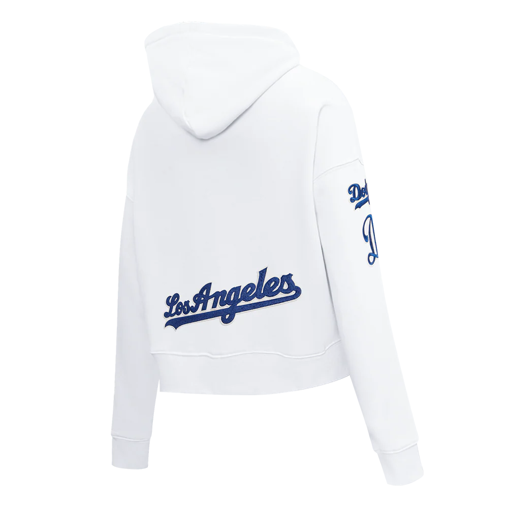 MLB LOS ANGELES DODGERS CLASSIC WOMEN'S CROPPED PULLOVER HOODIE
