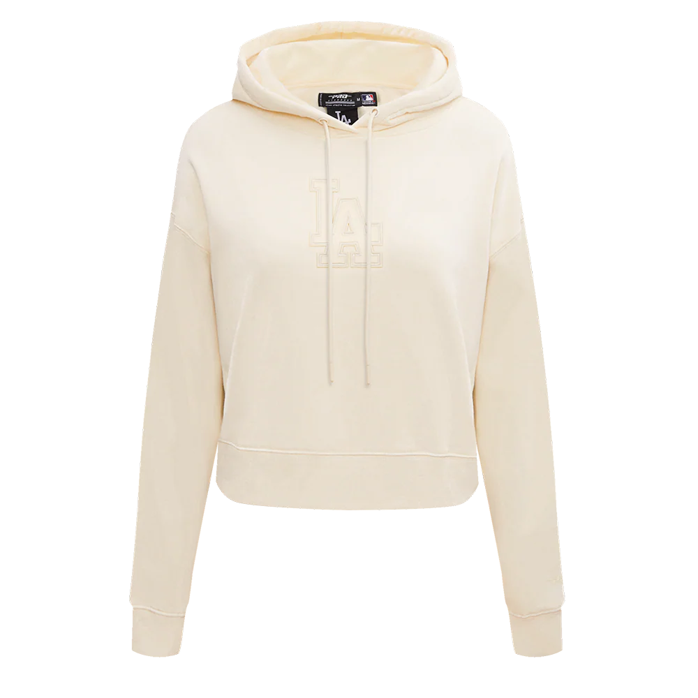 MLB LOS ANGELES DODGERS NEUTRAL WOMEN'S CROPPED PULLOVER HOODIE