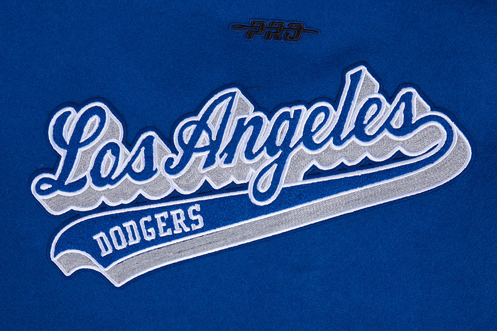 MLB LOS ANGELES DODGERS SCRIPT TAIL WOMEN'S RIB WOOL VARSITY JACKET