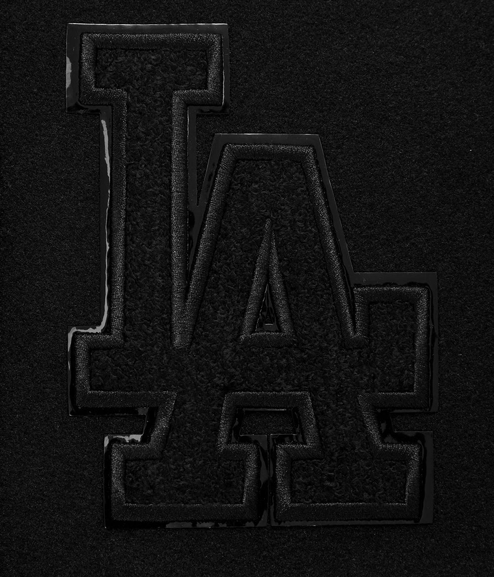 MLB LOS ANGELES DODGERS TRIPLE BLACK WOOL WOMEN'S VARSITY JACKET