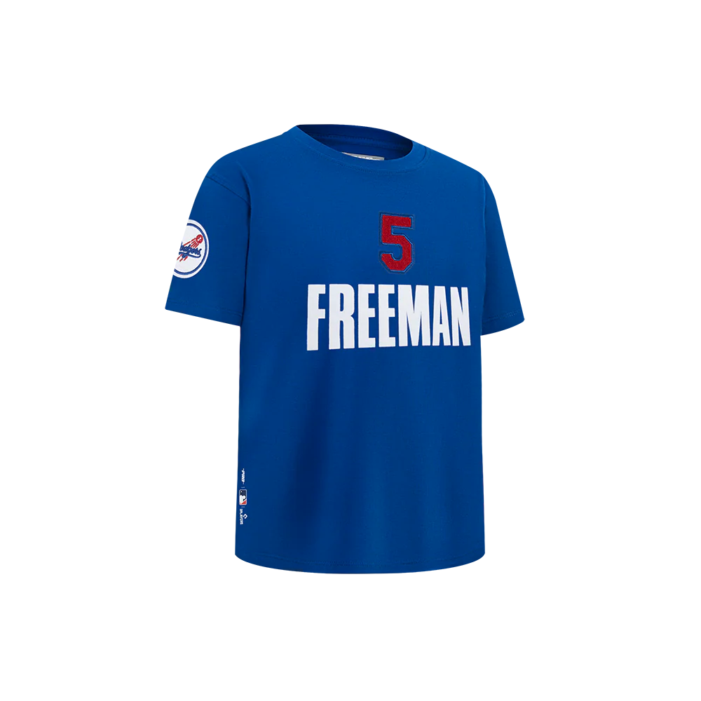MLB LOS ANGELES DODGERS FREDDIE FREEMAN #5 CLASSIC PLAYER NAME AND NUMBER LITTLE BOYS SHORT SLEEVE TOP