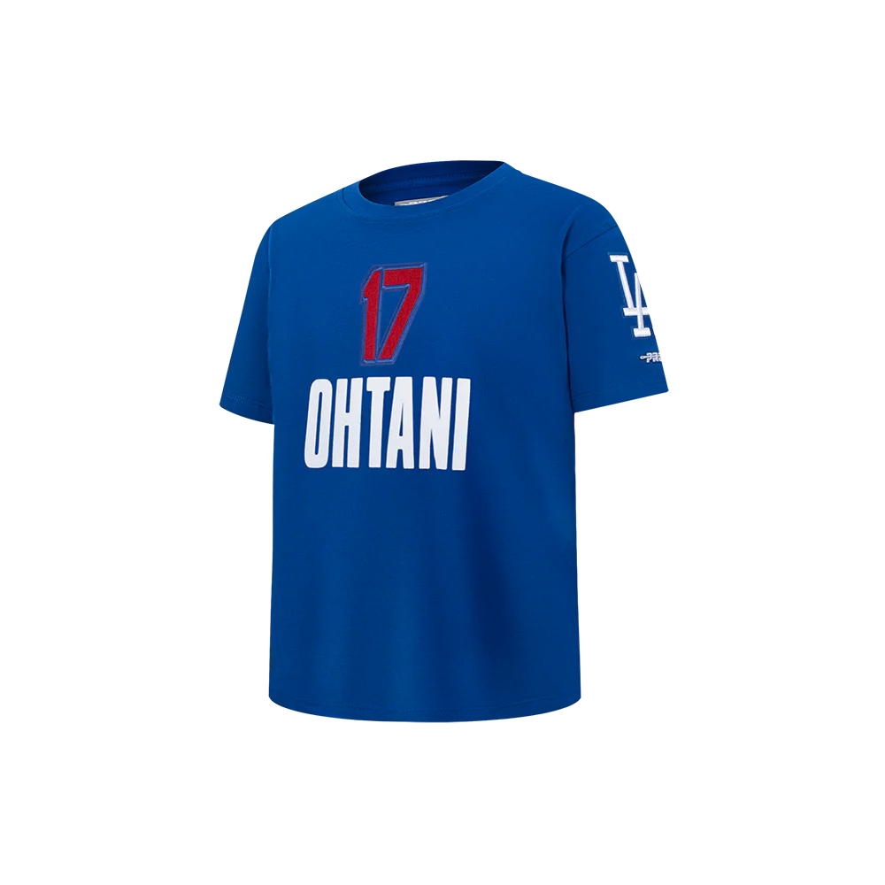 MLB LOS ANGELES DODGERS SHOHEI OHTANI #17 CLASSIC PLAYER NAME AND NUMBER LITTLE BOYS SHORT SLEEVE TOP