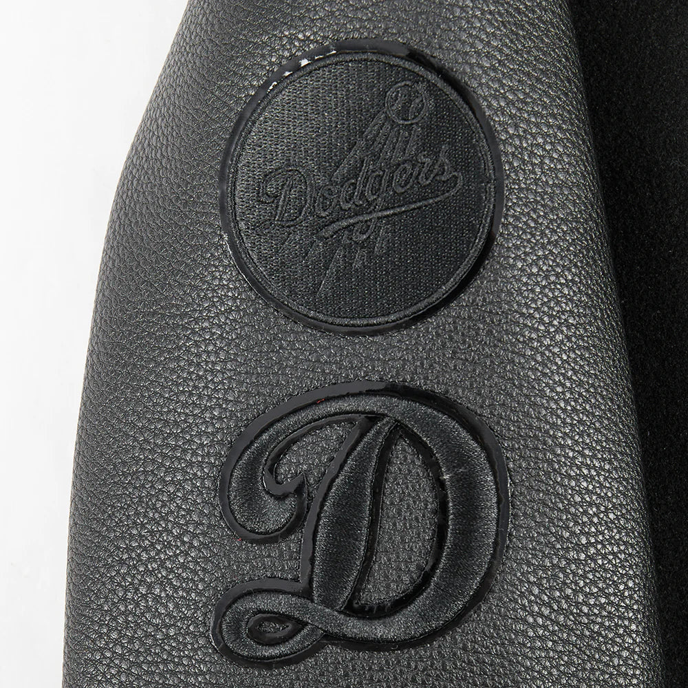 MLB LOS ANGELES DODGERS TRIPLE BLACK LITTLE BOYS WOOL VARSITY JACKET