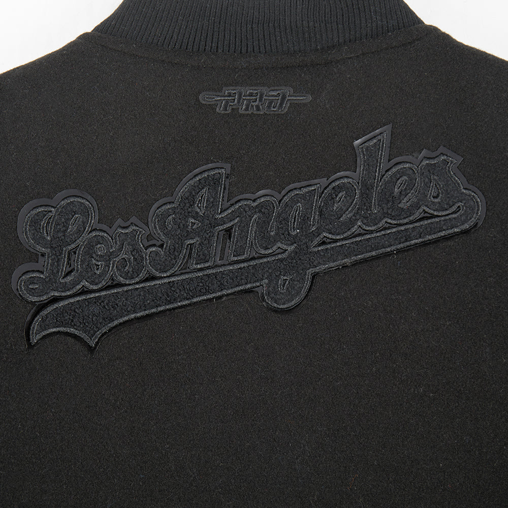 MLB LOS ANGELES DODGERS TRIPLE BLACK LITTLE BOYS WOOL VARSITY JACKET