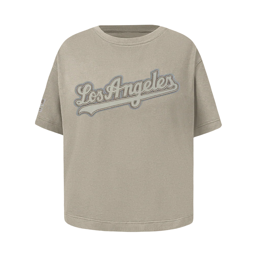 MLB LOS ANGELES DODGERS NEUTRAL LITTLE GIRLS SHORT SLEEVE BOXY TOP