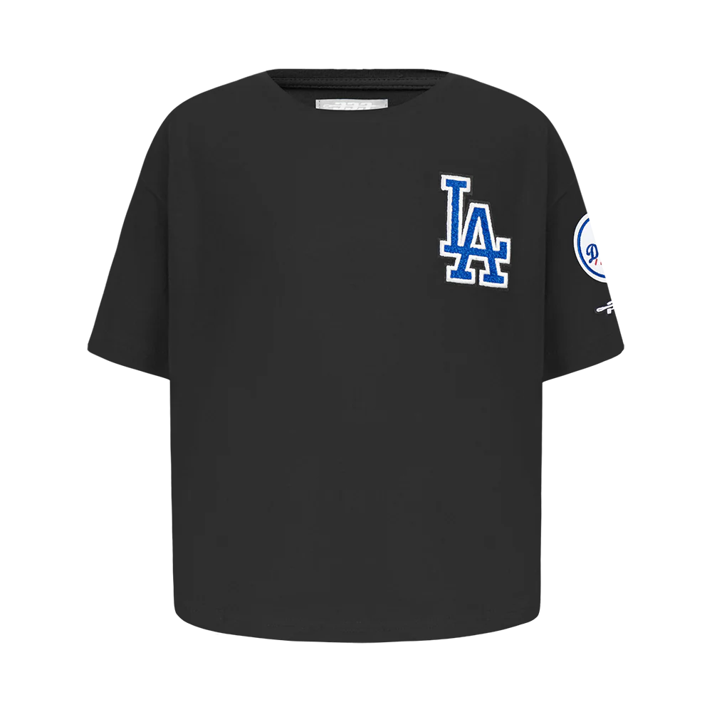 MLB LOS ANGELES DODGERS CLASSIC LITTLE GIRLS SHORT SLEEVE BOXY TOP