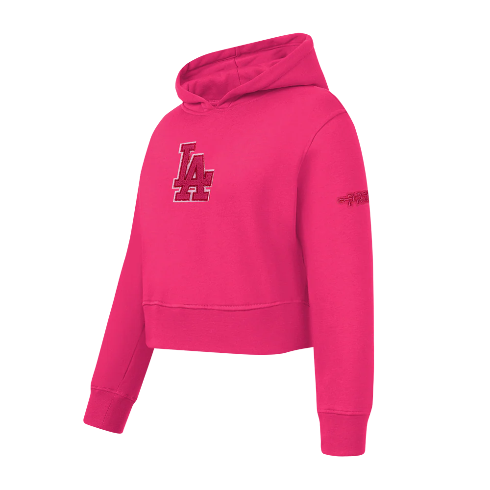 MLB LOS ANGELES DODGERS TRIPLE PINK LITTLE GIRLS FLEECE PO HOODIE