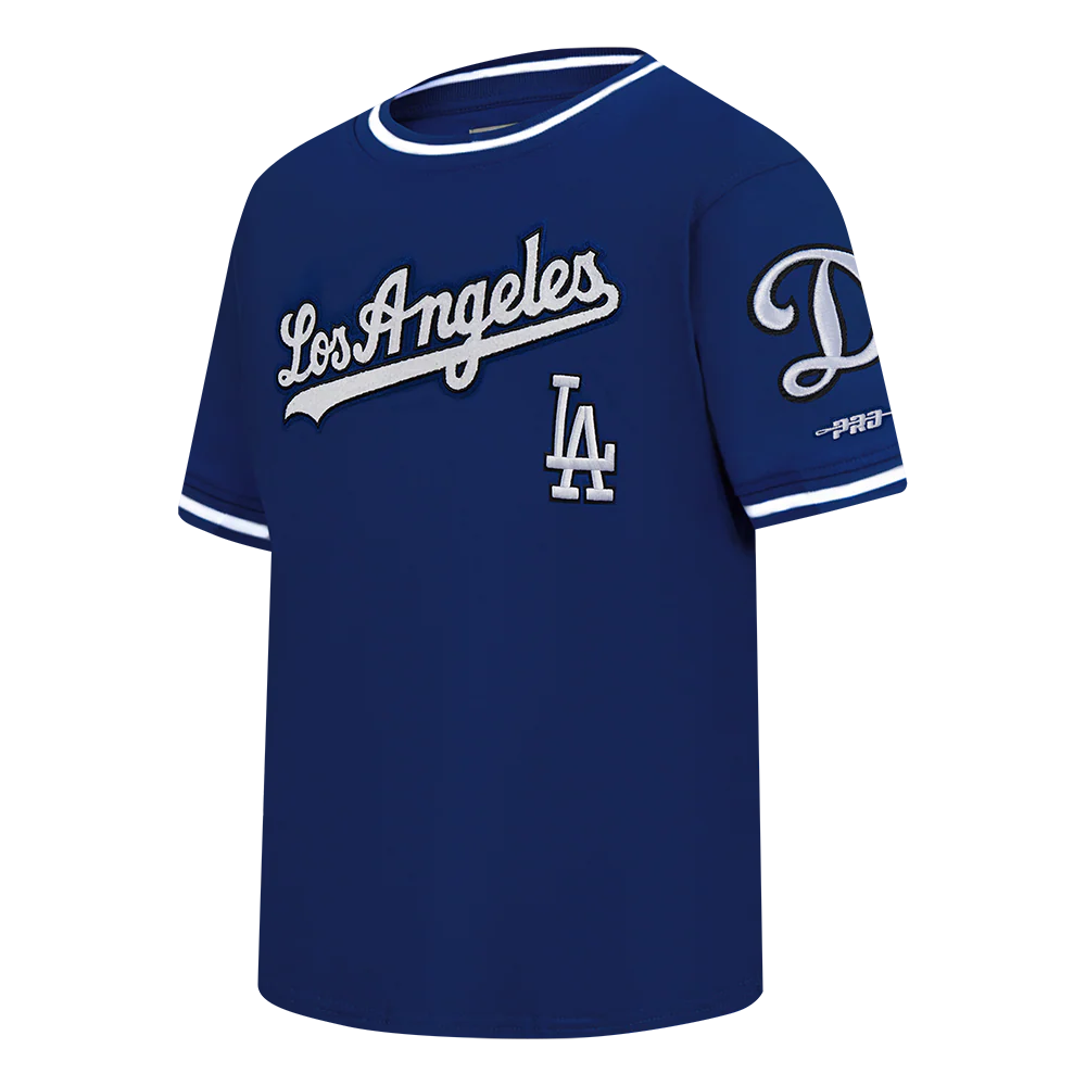 MLB LOS ANGELES DODGERS CLASSIC TODDLER BOYS SHORT SLEEVE STRIPED RIB TOP