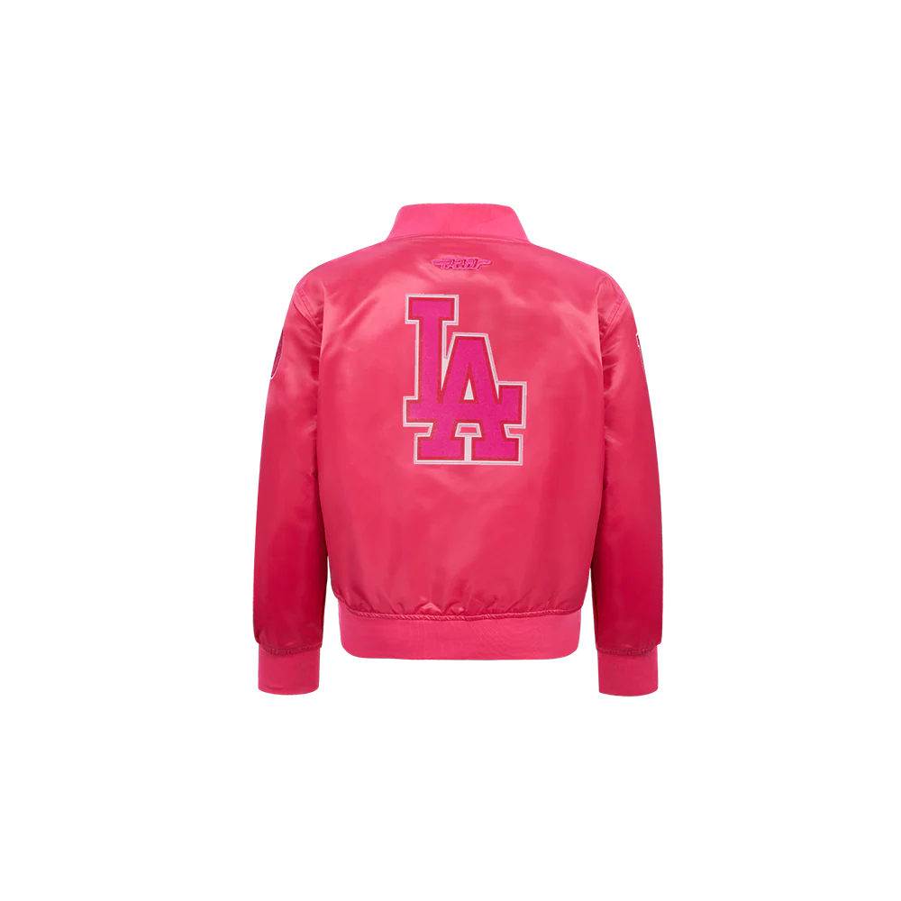 MLB LOS ANGELES DODGERS TRIPLE PINK TODDLER GIRLS SATIN JACKET