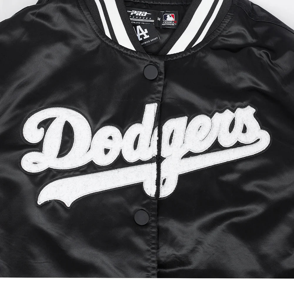 MLB LOS ANGELES DODGERS PEARLS WOMEN'S RIB SATIN JACKET