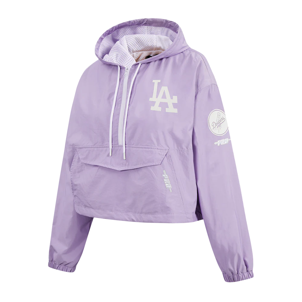 MLB LOS ANGELES DODGERS HOLOGRAM WOMEN'S 1/2 ZIP WIND JACKET