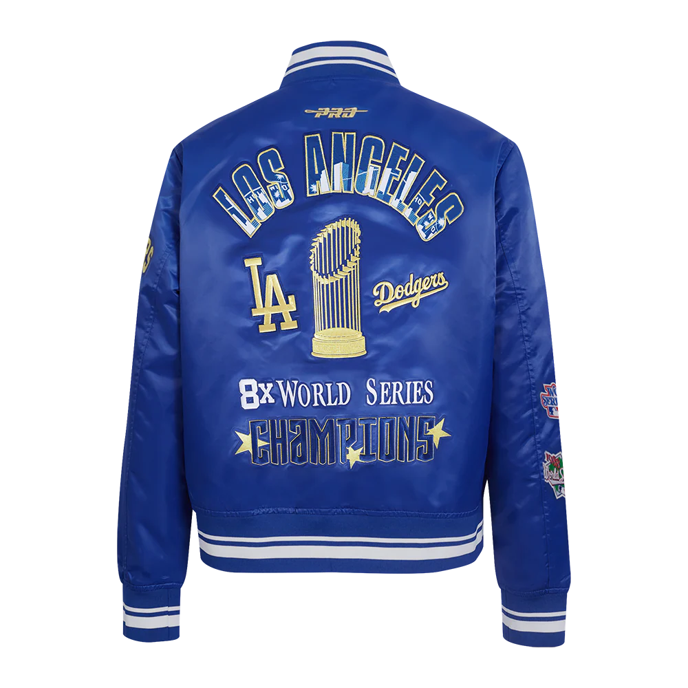 MLB LOS ANGELES DODGERS WORLD SERIES WOMEN'S RIB SATIN JACKET