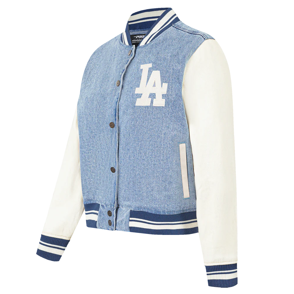 MLB LOS ANGELES DODGERS VARSITY BLUES WOMEN'S DENIM VARSITY JACKET