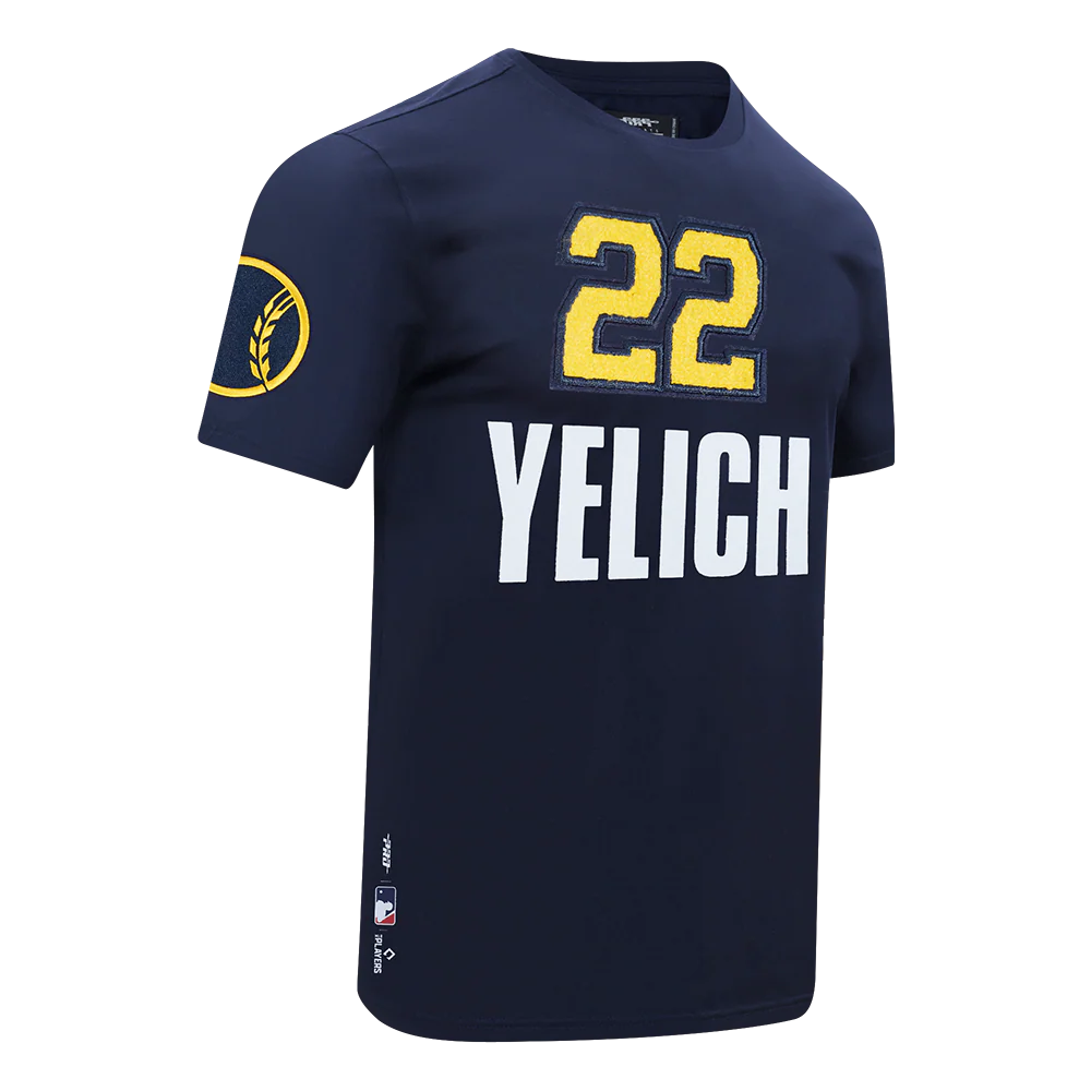 MLB MILWAUKEE BREWERS CHRISTIAN YELICH #22 CLASSIC MEN'S SINGLE JERSEY MEN'S TOP