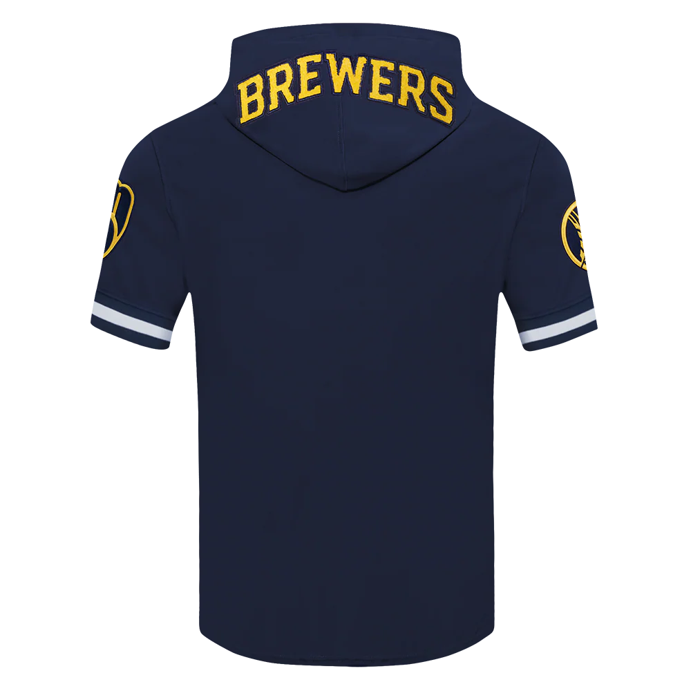MLB MILWAUKEE BREWERS CHRISTIAN YELICH #22 CLASSIC MEN'S SHORT SLEEVE PULLOVER HOODIE