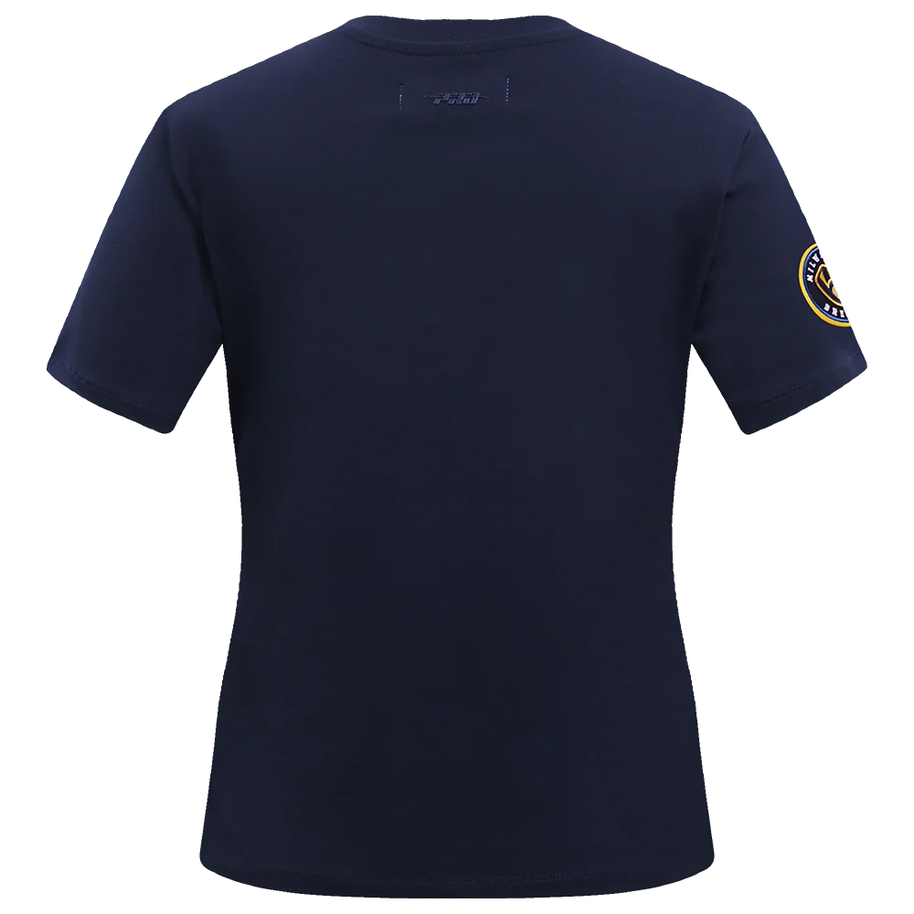 MLB MILWAUKEE BREWERS CLASSIC SHORT SLEEVE WOMEN'S SINGLE JERSEY SLIM FIT TOP