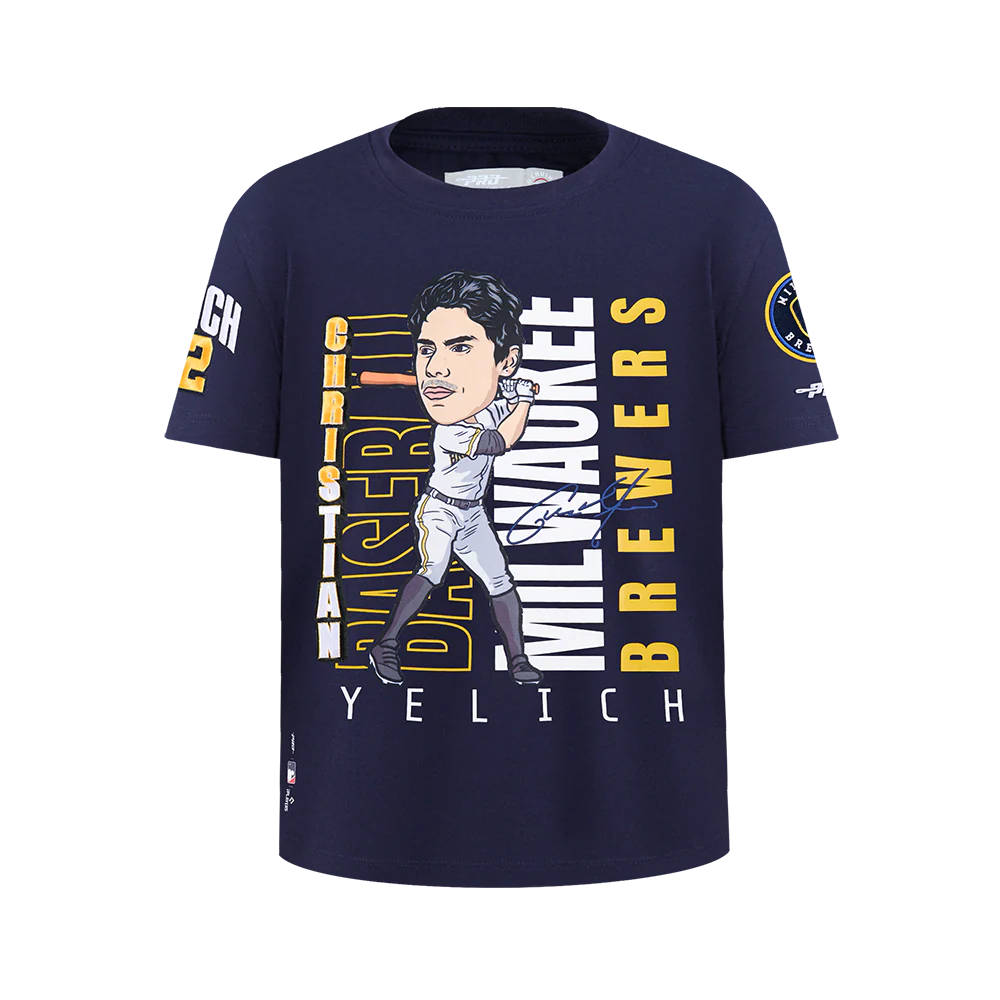 MLB MILWAUKEE BREWERS CHRISTIAN YELICH #22 REMIX AVATAR BIG BOYS SHORT SLEEVE TOP