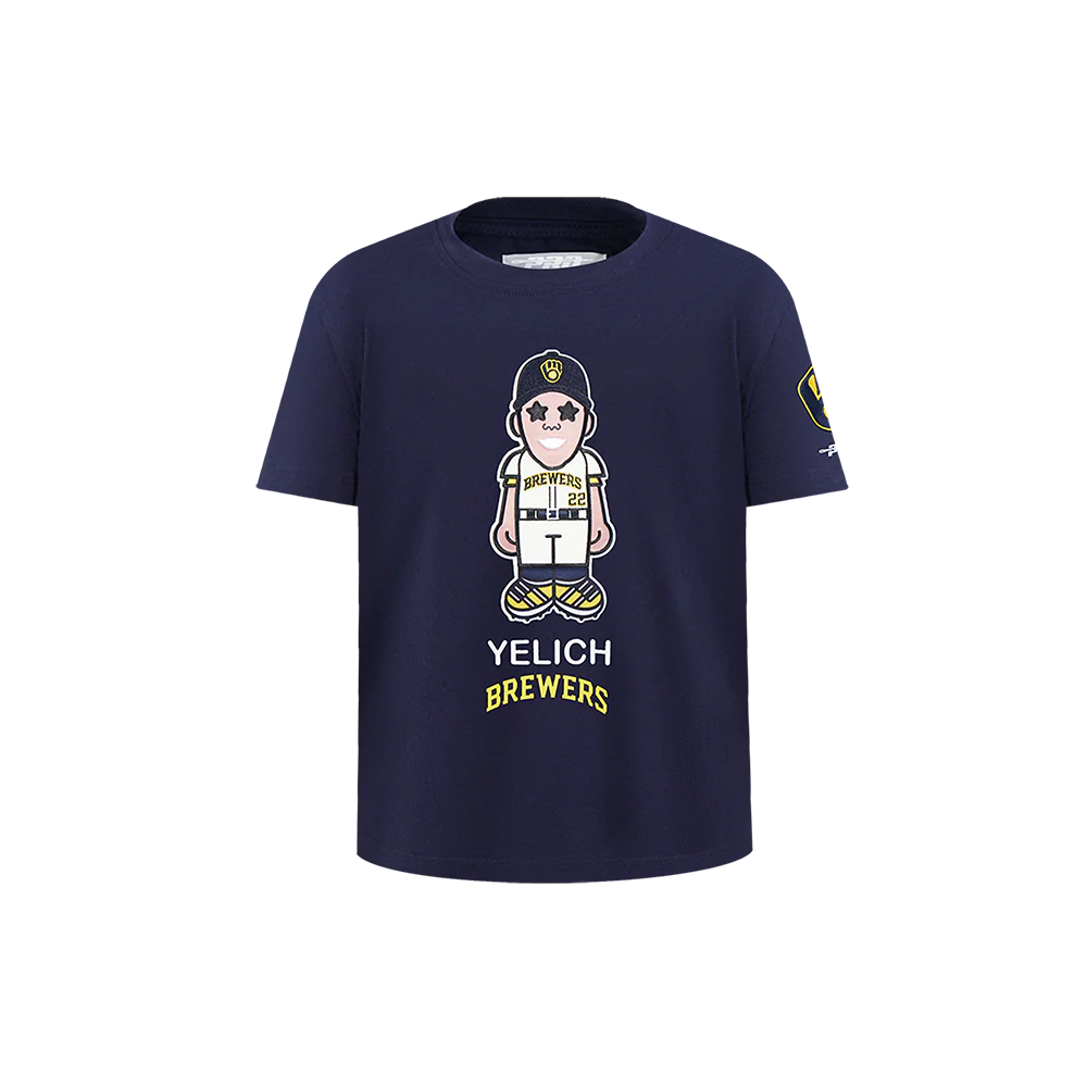 MLB MILWAUKEE BREWERS CHRISTIAN YELICH #22 AVATAR LITTLE BOYS SHORT SLEEVE TOP