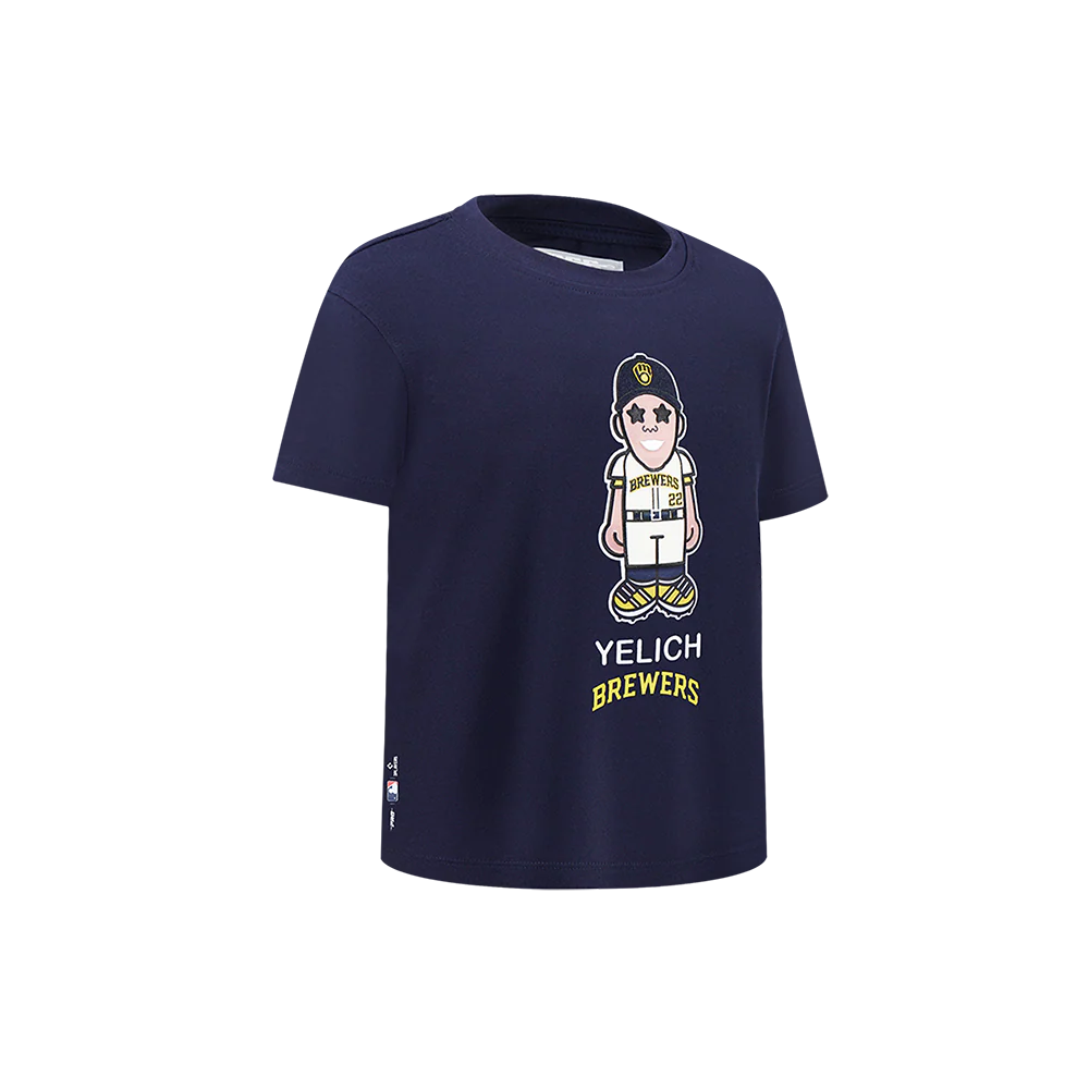 MLB MILWAUKEE BREWERS CHRISTIAN YELICH #22 AVATAR LITTLE BOYS SHORT SLEEVE TOP