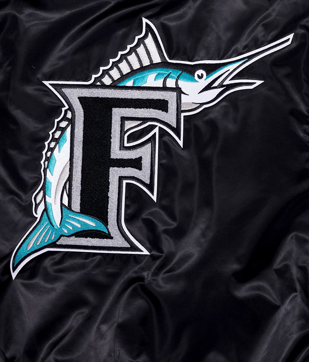 MLB FLORIDA MARLINS RETRO CLASSIC MEN'S RIB SATIN JACKET