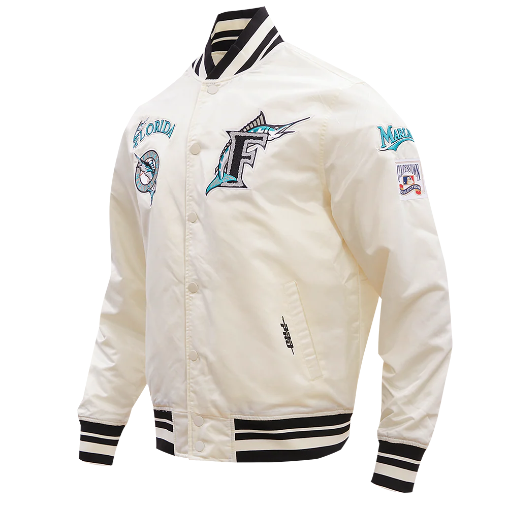 MLB FLORIDA MARLINS RETRO CLASSIC MEN'S RIB SATIN JACKET