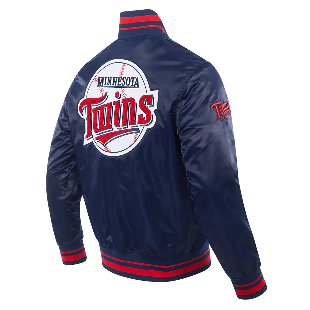 MLB MINNESOTA TWINS RETRO CLASSIC MEN'S RIB SATIN JACKET