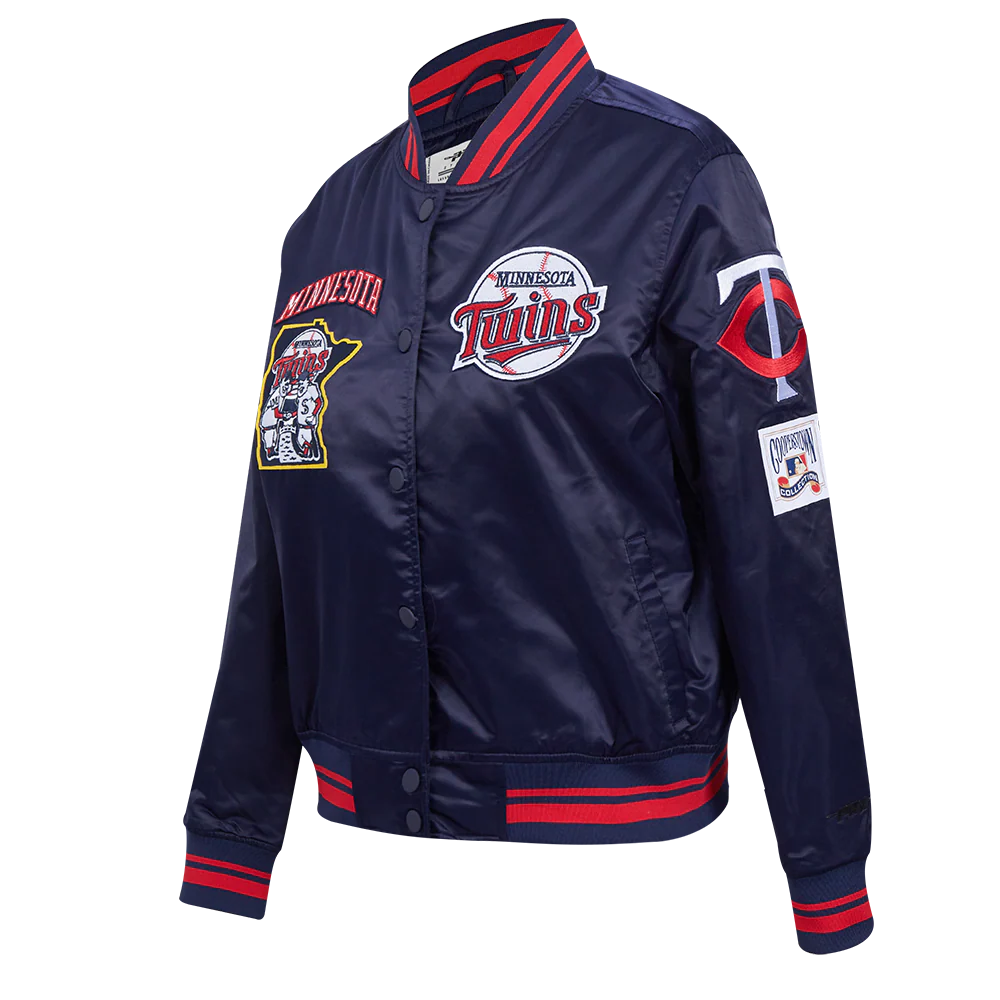 MLB MINNESOTA TWINS RETRO CLASSIC WOMEN'S RIB SATIN JACKET