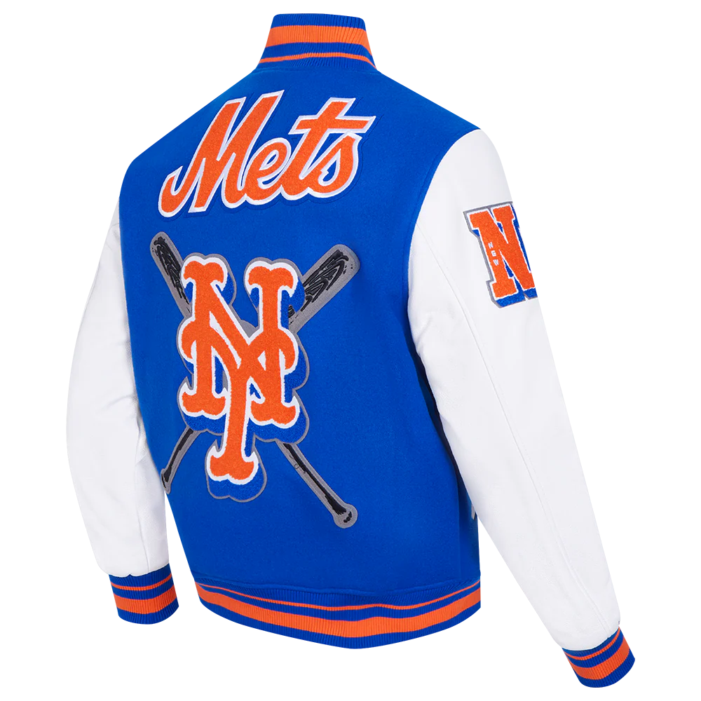 MLB NEW YORK METS MASHUP MEN'S RIB WOOL VARSITY JACKET