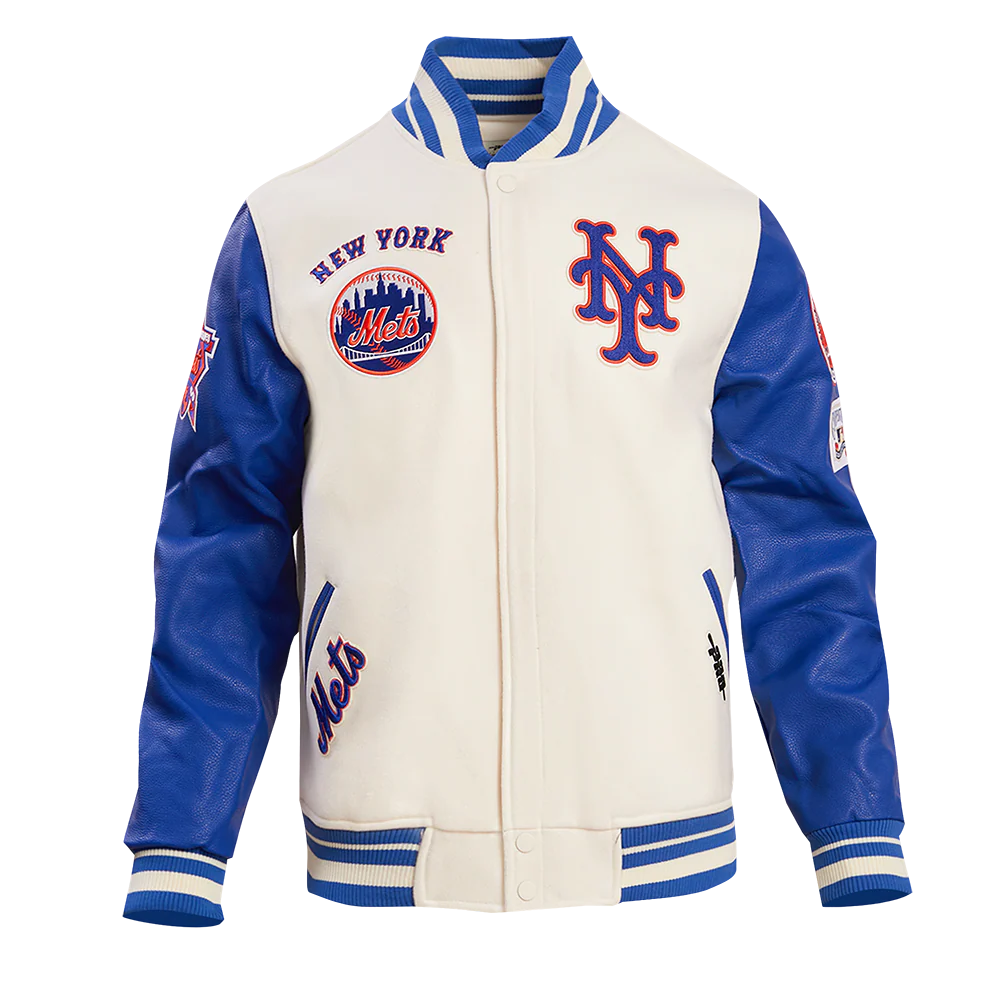 MLB NEW YORK METS RETRO CLASSIC MEN'S RIB WOOL VARSITY JACKET