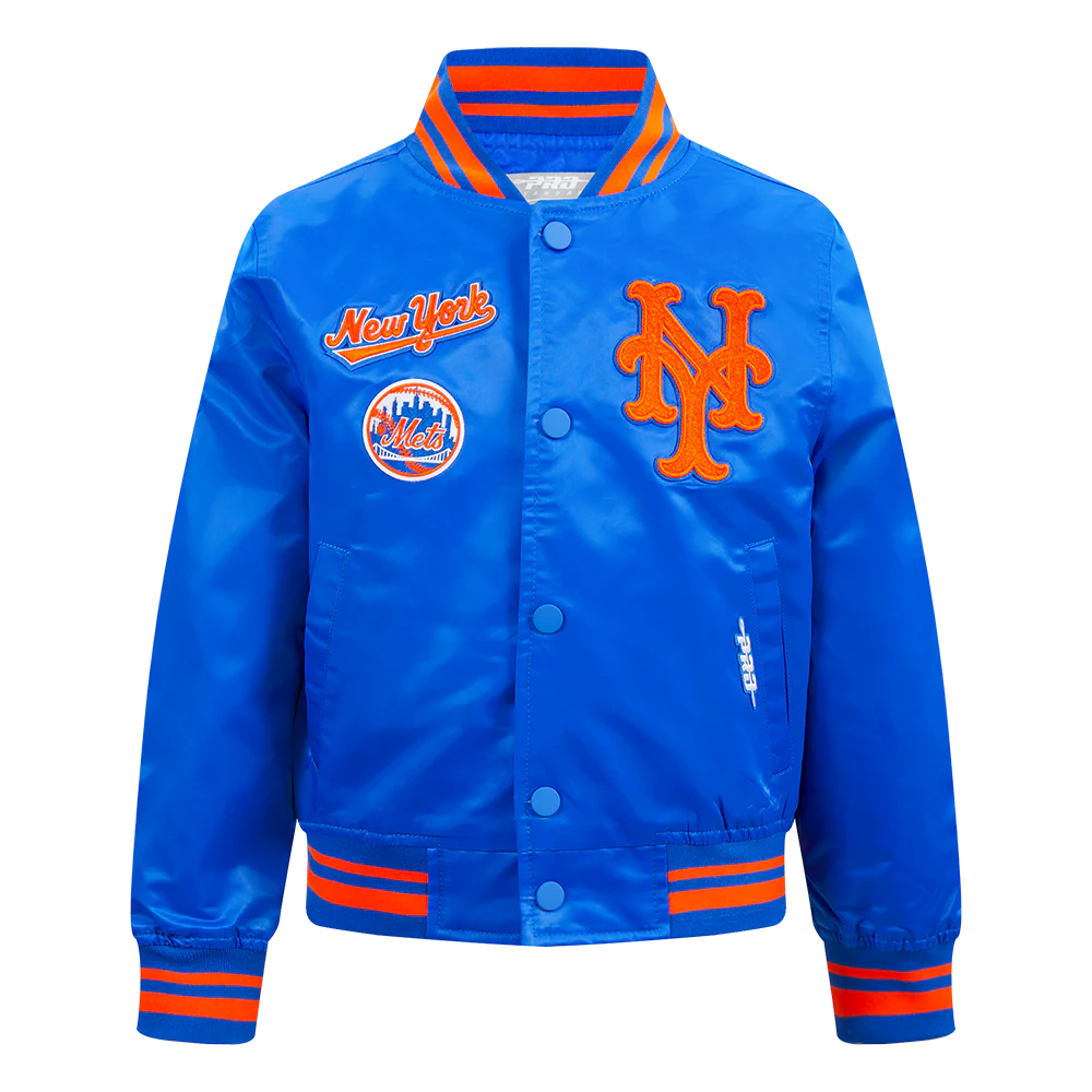 MLB NEW YORK METS RETRO CLASSIC BIG BOYS RIB SATIN JACKET