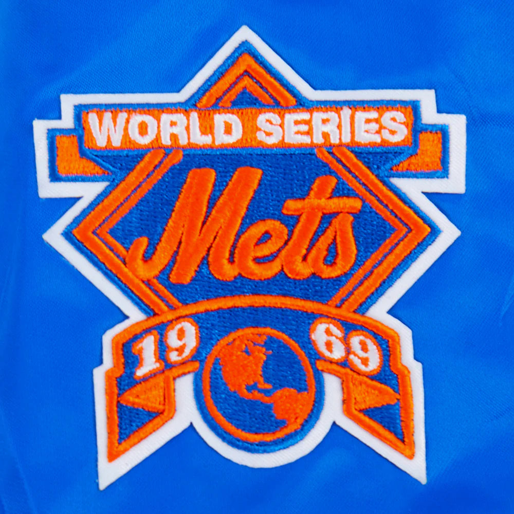 MLB NEW YORK METS RETRO CLASSIC BIG BOYS RIB SATIN JACKET