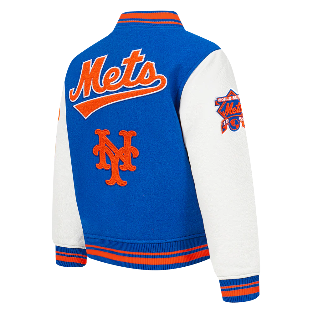MLB NEW YORK METS RETRO CLASSIC TODDLER BOYS RIB WOOL VARSITY JACKET