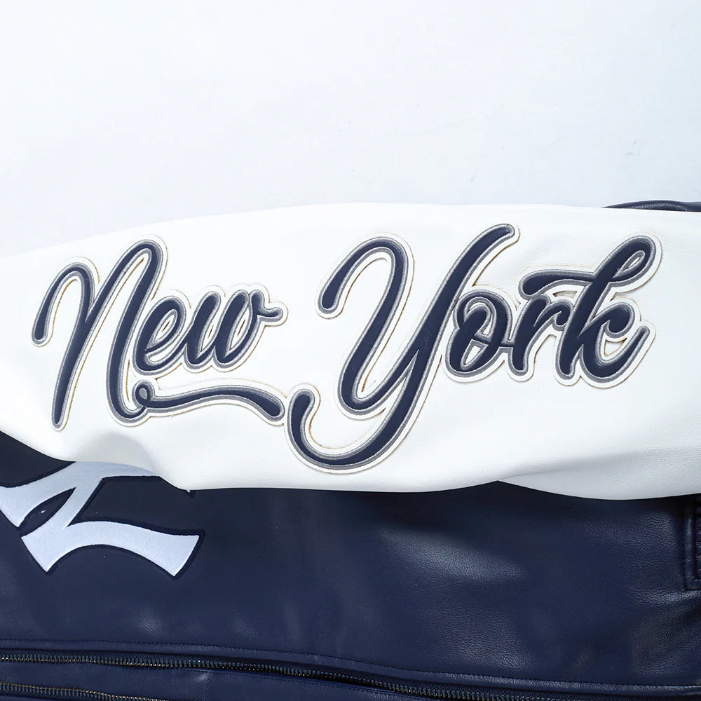 MLB NEW YORK YANKEES CITY SIGNATURE MEN'S LEATHER VARSITY JACKET