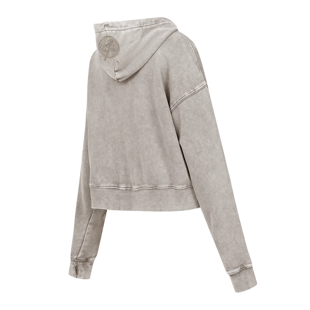 MLB NEW YORK YANKEES WASHED CLASSIC WOMEN'S ENZYME WASH FT CROPPED PO