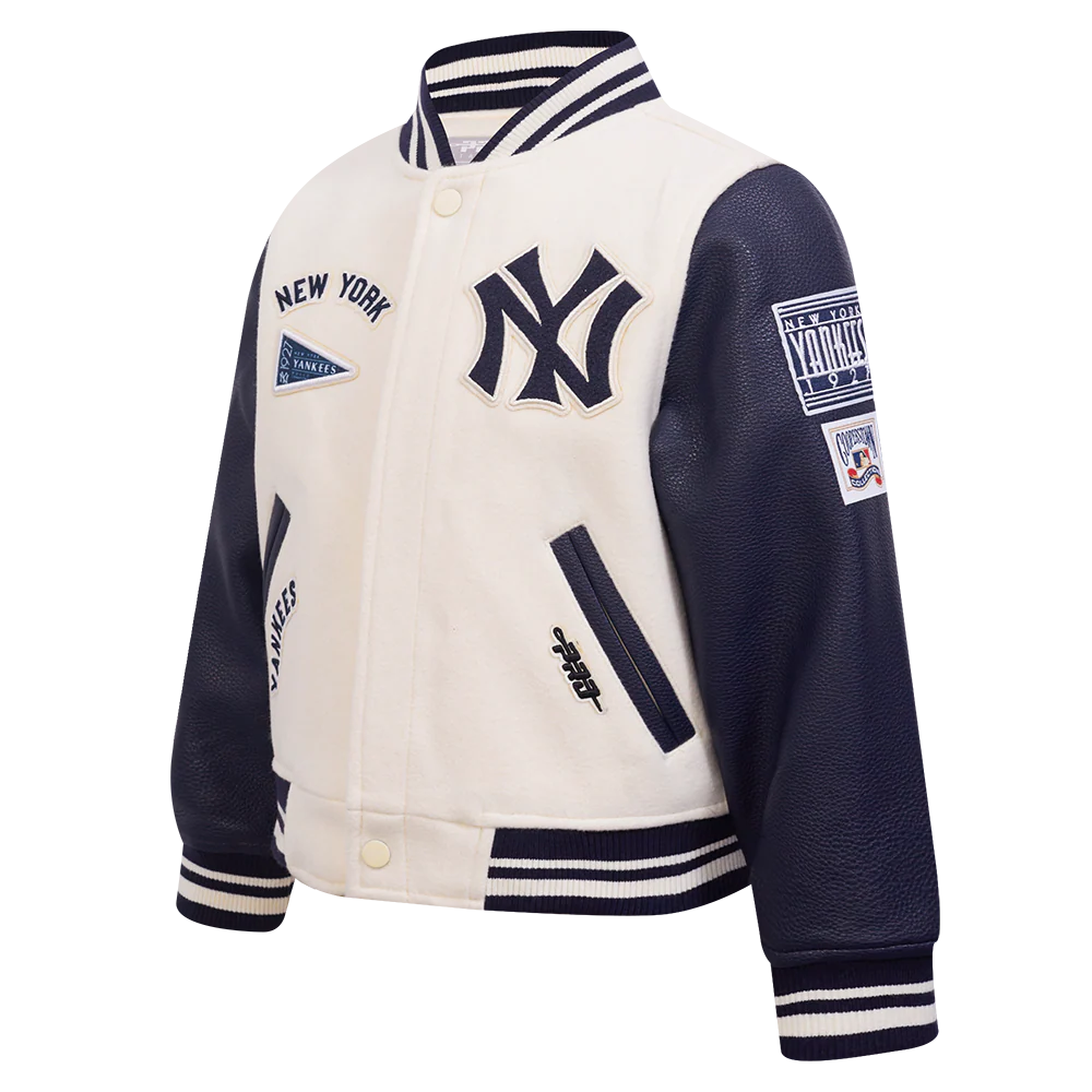 MLB NEW YORK YANKEES RETRO CLASSIC LITTLE BOYS RIB WOOL VARSITY JACKET