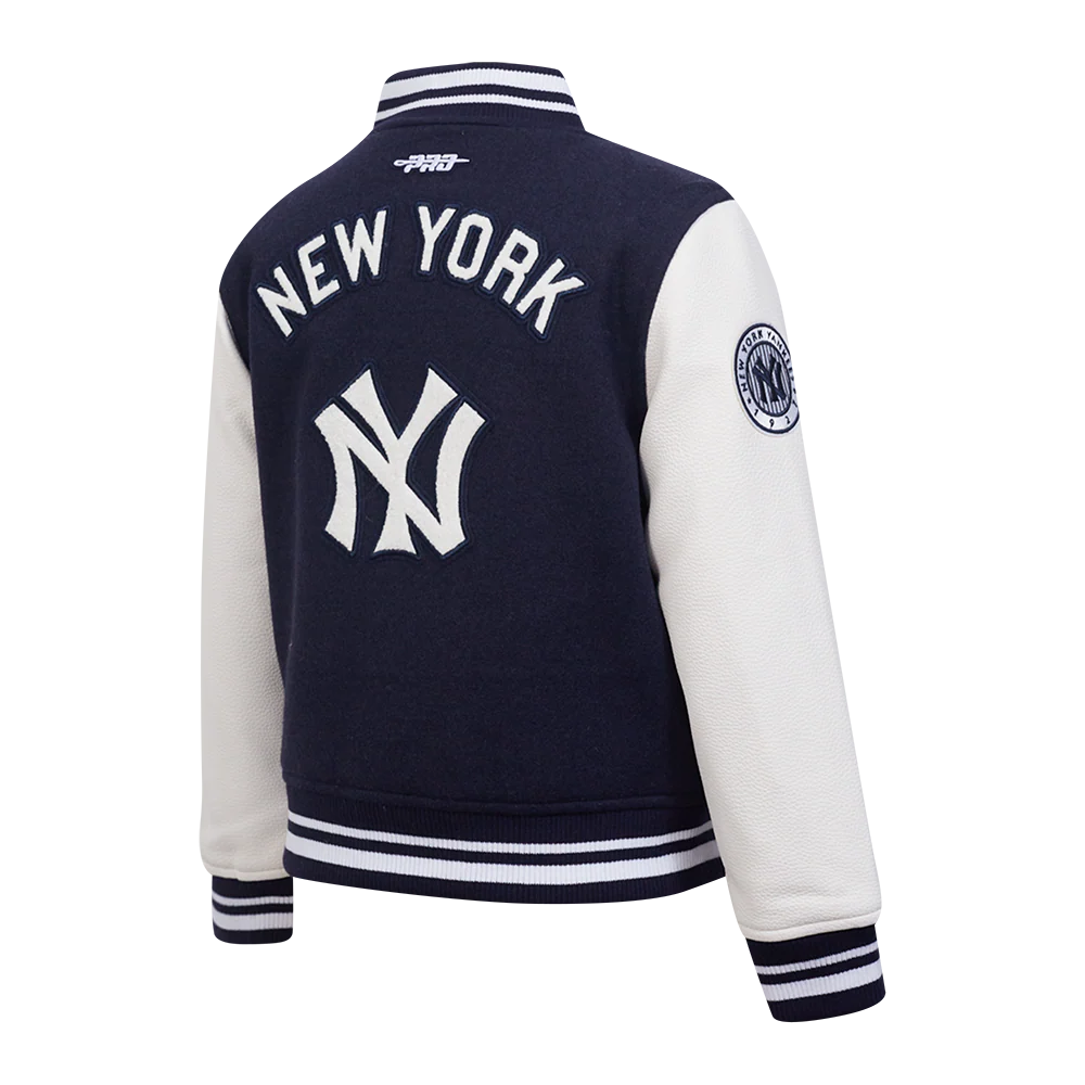 MLB NEW YORK YANKEES RETRO CLASSIC LITTLE BOYS RIB WOOL VARSITY JACKET