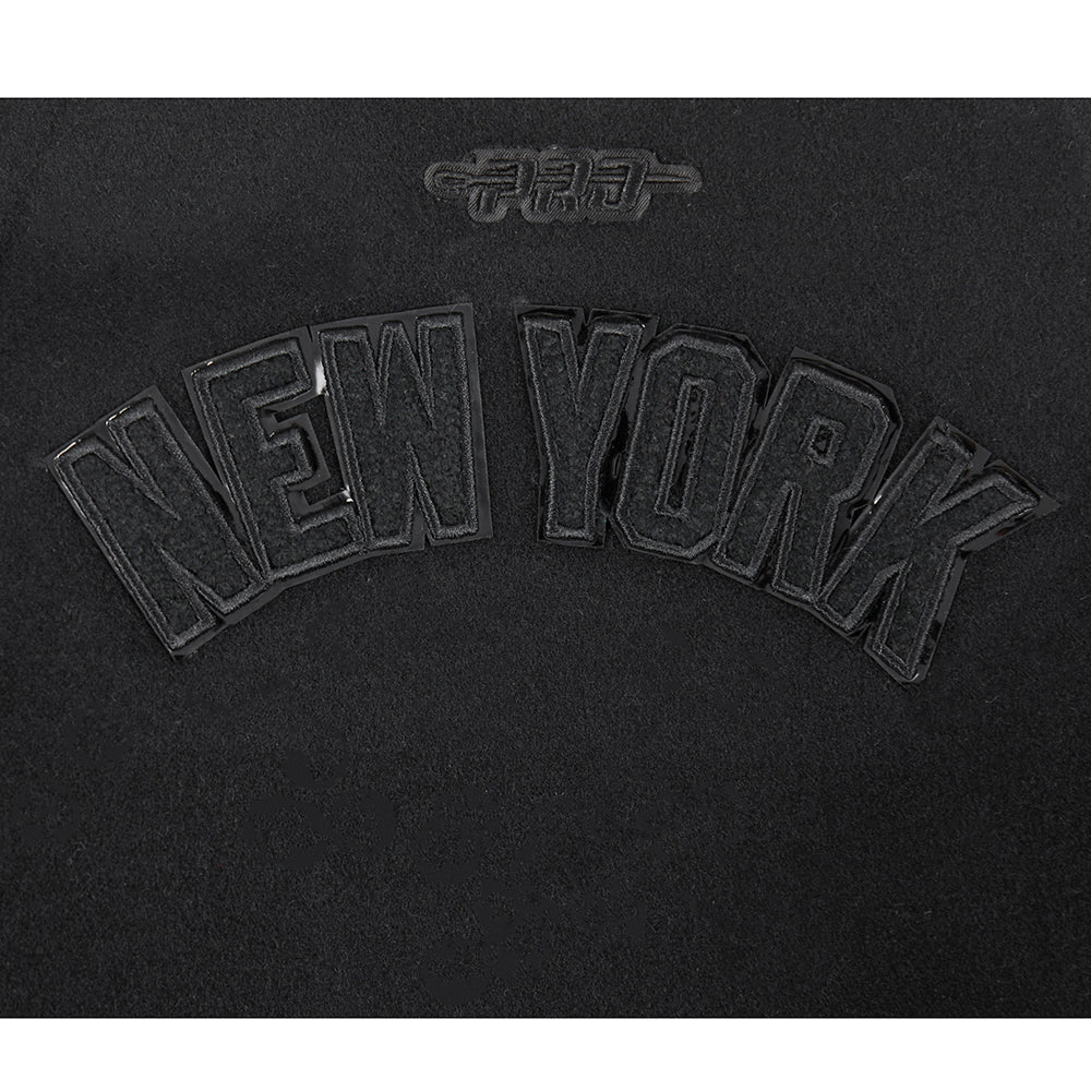 MLB NEW YORK YANKEES TRIPLE BLACK TODDLER BOYS WOOL VARSITY JACKET