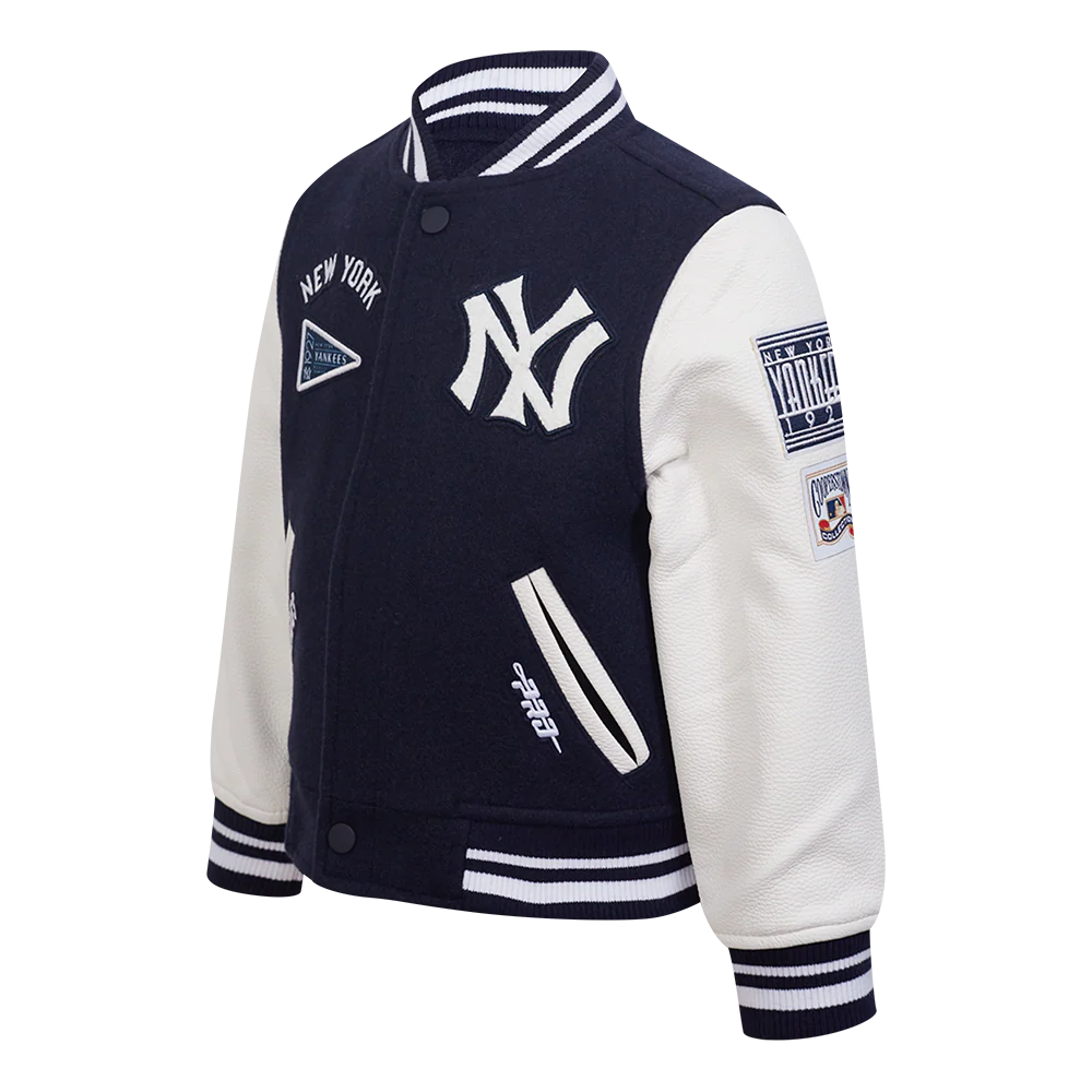 MLB NEW YORK YANKEES RETRO CLASSIC TODDLER BOYS RIB WOOL VARSITY JACKET