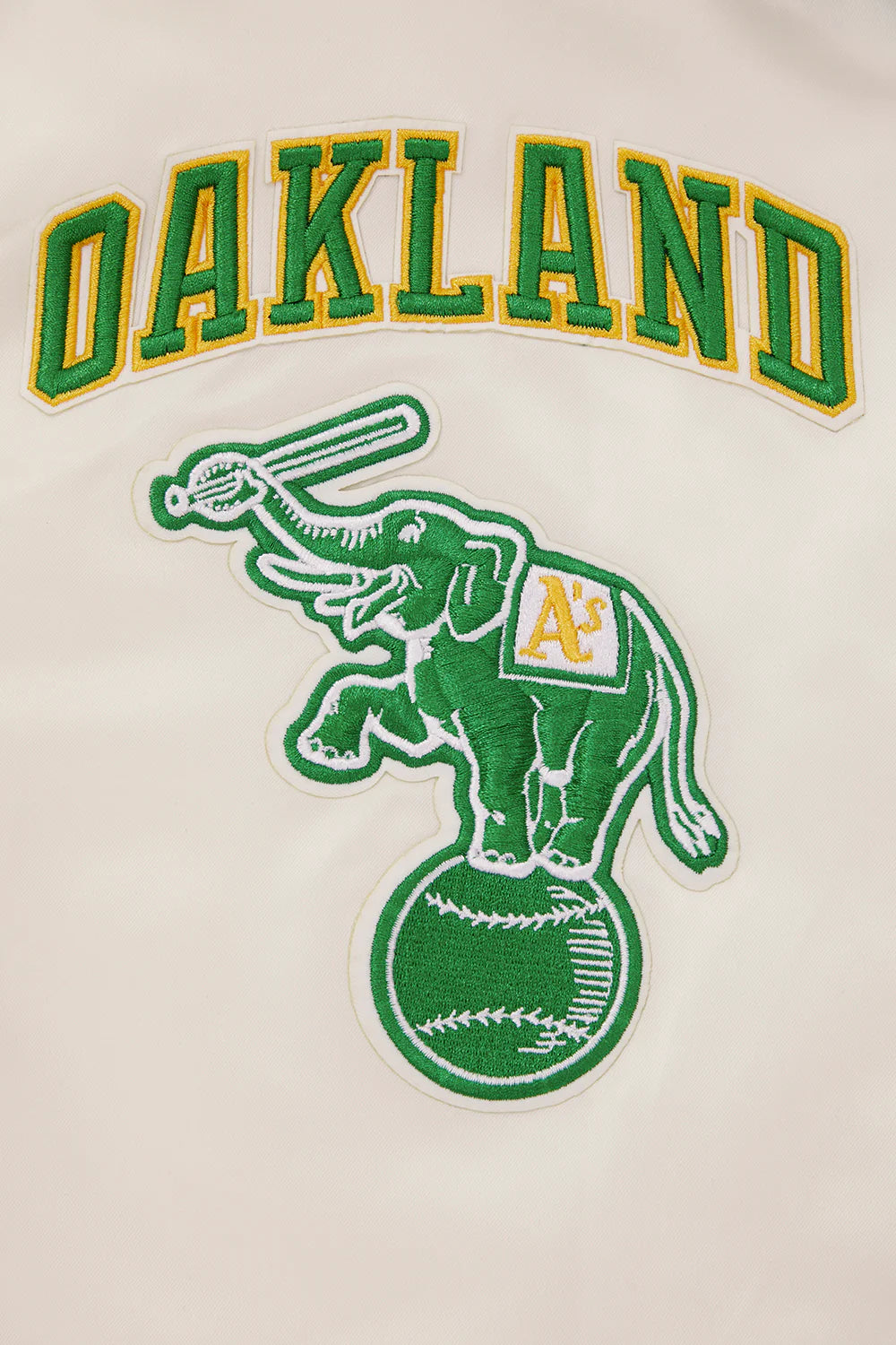 MLB OAKLAND ATHLETICS RETRO CLASSIC MEN'S RIB SATIN JACKET