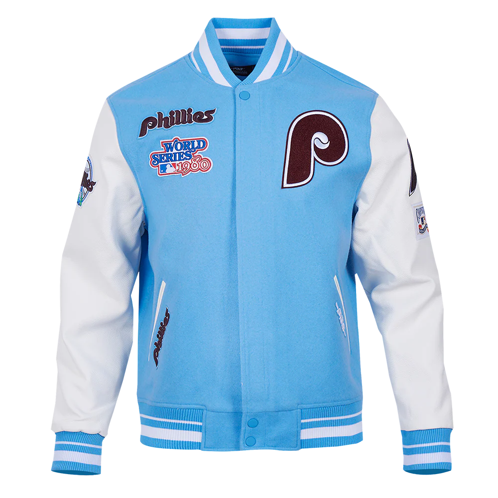 MLB PHILADELPHIA PHILLIES RETRO CLASSIC MEN'S RIB WOOL VARSITY JACKET