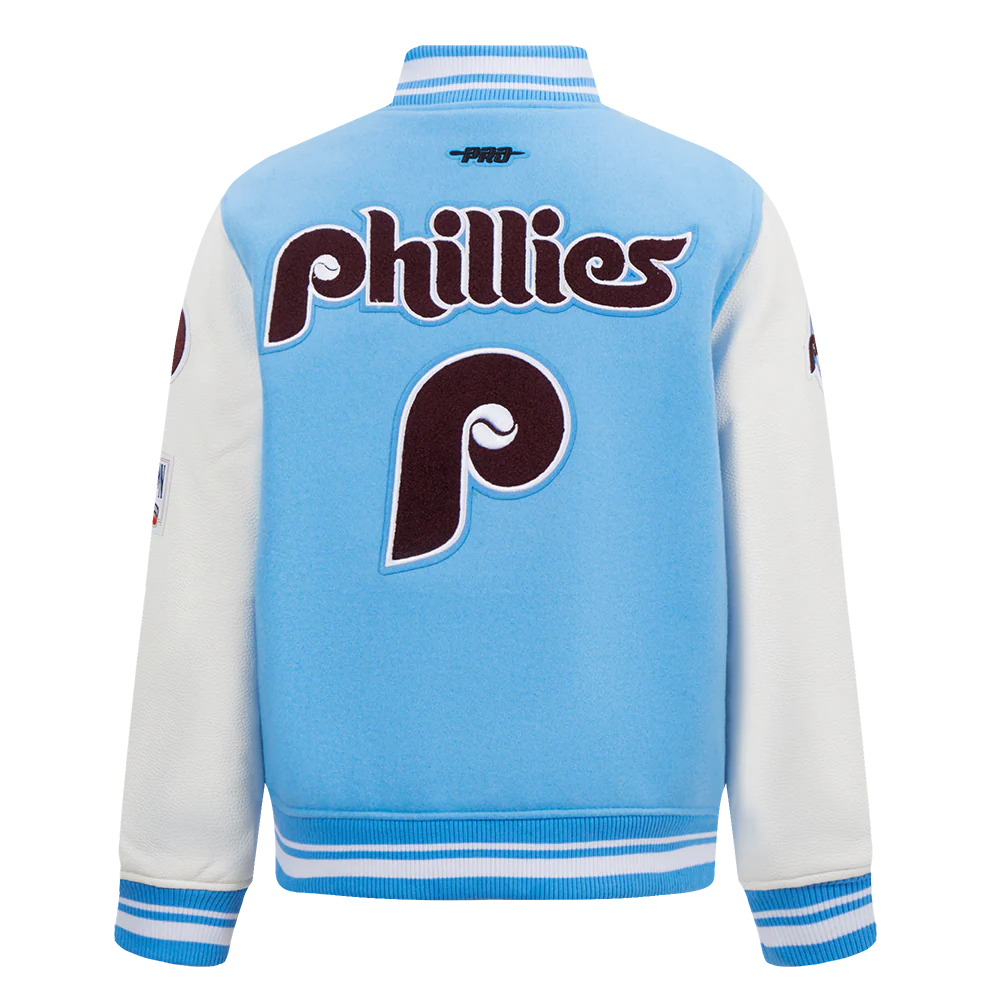 MLB PHILADELPHIA PHILLIES RETRO CLASSIC BIG BOYS RIB WOOL VARSITY JACKET