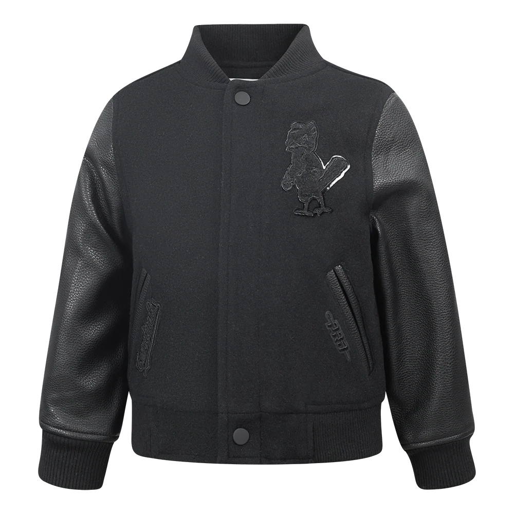 MLB ST. LOUIS CARDINALS TRIPLE BLACK TODDLER BOYS WOOL VARSITY JACKET
