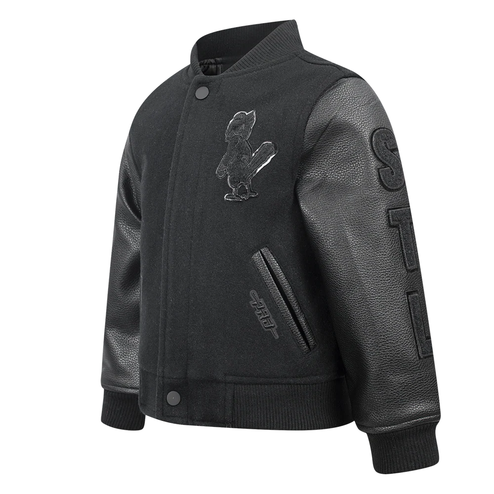 MLB ST. LOUIS CARDINALS TRIPLE BLACK TODDLER BOYS WOOL VARSITY JACKET