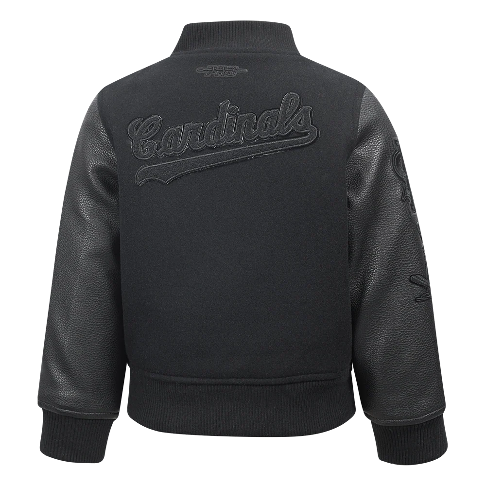 MLB ST. LOUIS CARDINALS TRIPLE BLACK TODDLER BOYS WOOL VARSITY JACKET