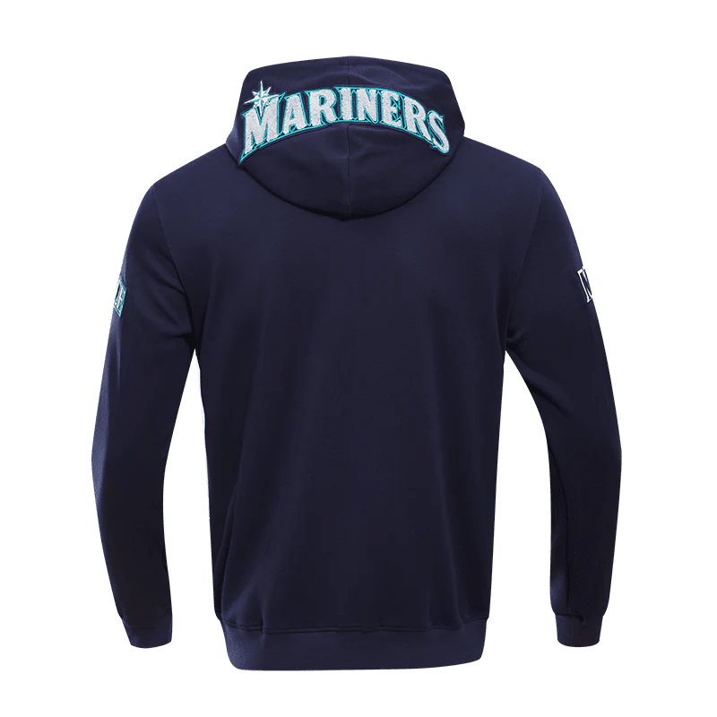 MLB SEATTLE MARINERS CLASSIC CHENILLE MEN'S FULL ZIP PULLOVER HOODIE