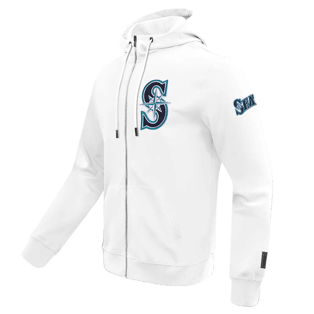 MLB SEATTLE MARINERS CLASSIC CHENILLE MEN'S FULL ZIP PULLOVER HOODIE
