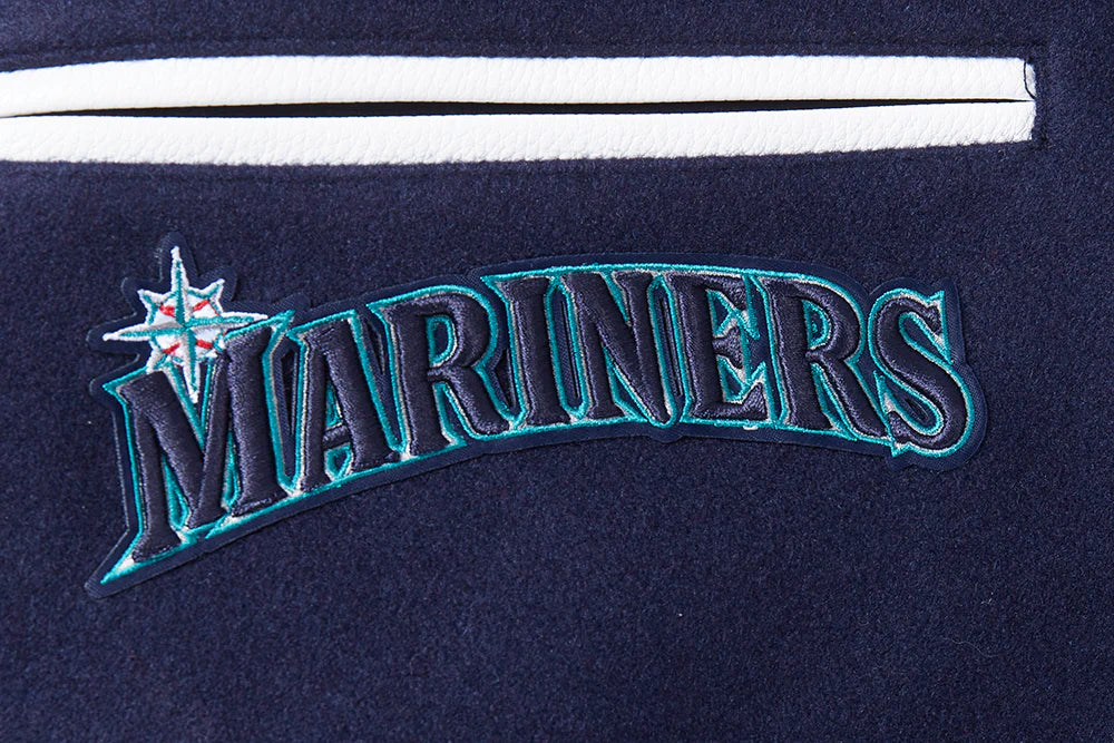 MLB SEATTLE MARINERS MASHUP MEN'S RIB WOOL VARSITY JACKET