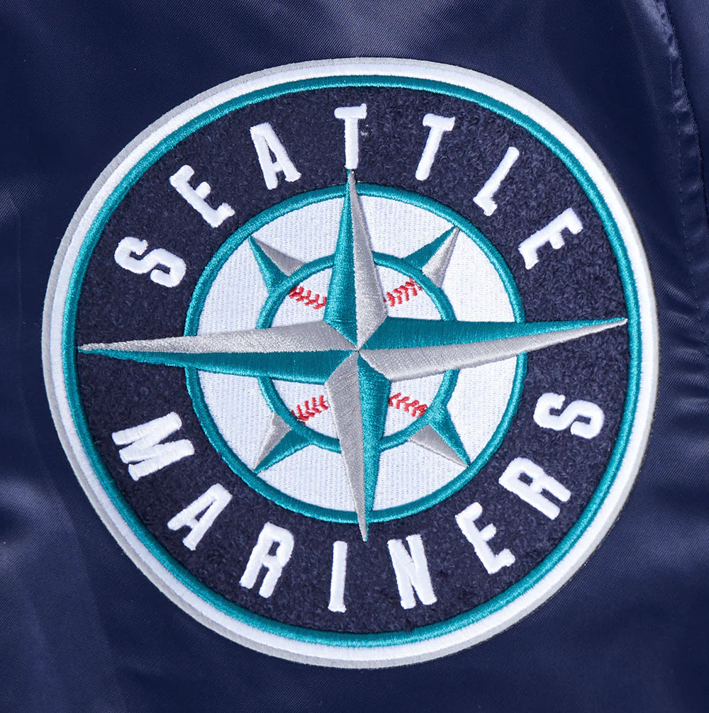 MLB SEATTLE MARINERS MASHUP MEN'S RIB SATIN JACKET